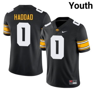 Black #0 College Football Hawkeyes Youth Cody Haddad Replica Jersey 104867-818