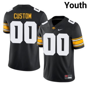 Black College Football #00 Stitched Custom Youth University of Iowa Jerseys 338477-540