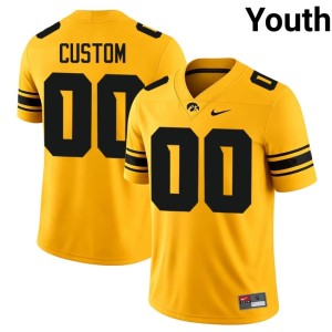 Gold Iowa #00 College Football High School Youth Custom Jerseys 230294-740