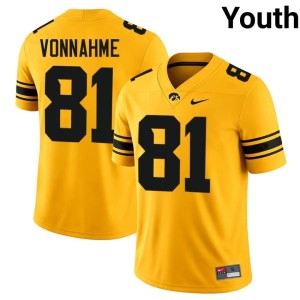 Gold Stitched IOWA Hawkeyes #81 College Football Youth DJ Vonnahme Jerseys 661422-764
