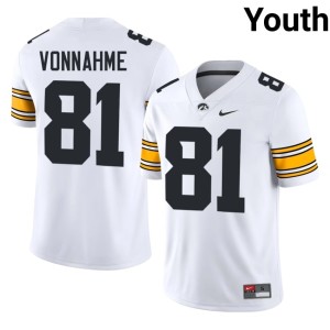 White IOWA Hawkeyes Youth College Football DJ Vonnahme #81 Official Jerseys 808432-114