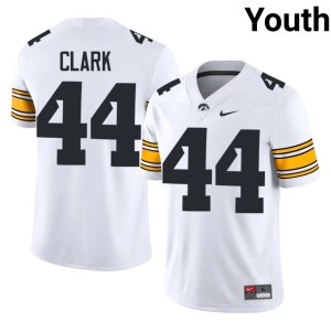 White Youth Dallas Clark #44 College Football Hawks NCAA Jersey 421690-179