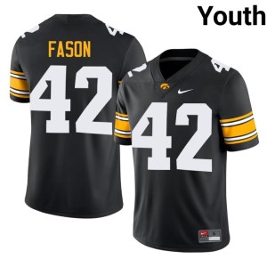 Black Iowa College Football Youth NCAA #42 David Fason Jerseys 164530-102