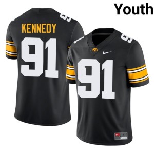 Black Devan Kennedy College Football Youth Iowa Embroidery #91 Jerseys 990308-810