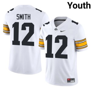 White Official Youth Diondre Smith #12 Iowa Hawkeyes College Football Jersey 146131-549
