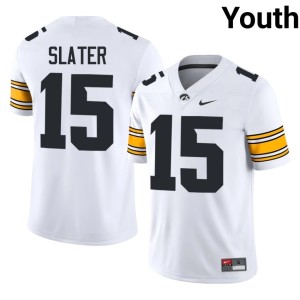 White Duke Slater U of I Embroidery #15 College Football Youth Jerseys 383880-375