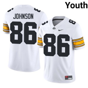 White NCAA Eli Johnson College Football #86 Iowa Youth Jersey 619172-304