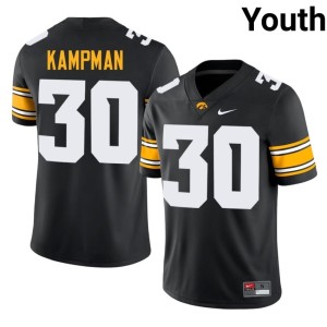 Black Eli Kampman College Football #30 Youth Limited Iowa Jerseys 125600-374
