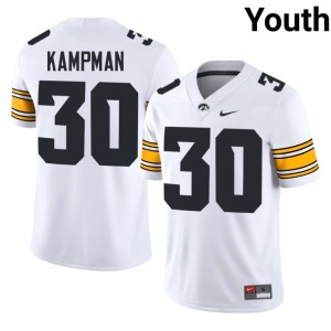 White Youth Hawkeyes #30 Embroidery Eli Kampman College Football Jersey 651934-427