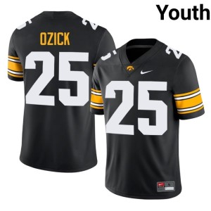 Black 2026 University of Iowa #25 Eli Ozick Youth College Football Jerseys 706087-353