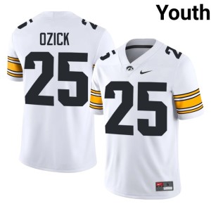 White Youth Game Eli Ozick Iowa College Football #25 Jerseys 777533-461