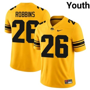 Gold Youth Hawks Eli Robbins #26 College Football Official Jersey 390086-309