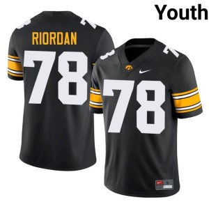 Black College Football Gene Riordan University of Iowa #78 Youth Game Jersey 497169-287
