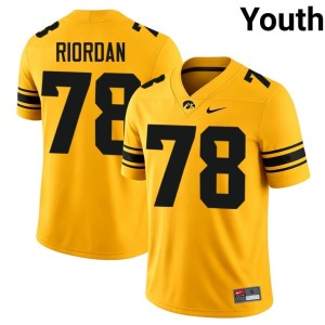 Gold Alumni Youth College Football University of Iowa Athletics Gene Riordan #78 Jerseys 203264-184