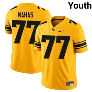 Gold College Football IOWA Hawkeyes #77 Youth Stitched George Nahas Jerseys 274385-455