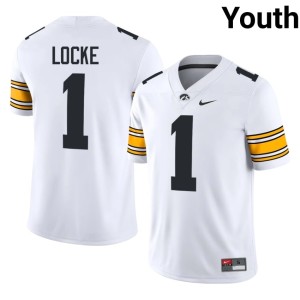 White IOWA Hawkeyes High School #1 College Football Youth Gordon Locke Jerseys 726065-846