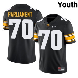 Black Youth Official College Football University of Iowa Athletics #70 Hudson Parliament Jersey 585719-905