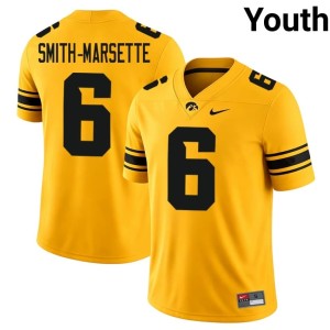 Gold University of Iowa Athletics #6 Ihmir Smith-Marsette Limited College Football Youth Jerseys 634747-259