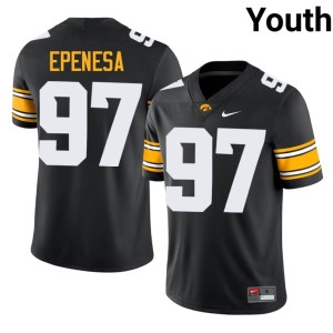 Black Youth #97 Iose Epenesa University of Iowa NCAA College Football Jerseys 794780-129