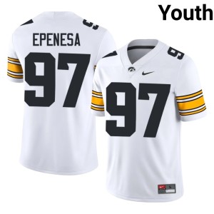 White Iose Epenesa Youth IOWA 2026 College Football #97 Jerseys 681172-460