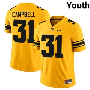 Gold 2026-27 #31 Iowa College Football Youth Jack Campbell Jersey 321517-689