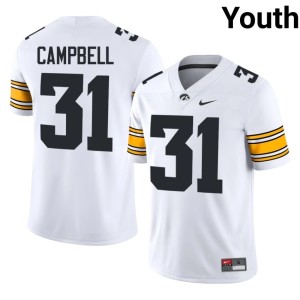 White IOWA Hawkeyes Jack Campbell College Football Youth 2026 #31 Jerseys 338457-334