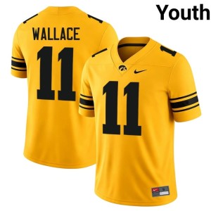 Gold Hawkeyes Embroidery #11 College Football Jacob Wallace Youth Jerseys 201671-290
