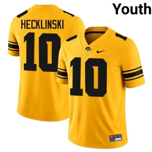 Gold UIowa #10 College Football Youth Jeremy Hecklinski NCAA Jersey 893261-632