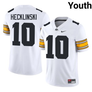 White Youth #10 NCAA Jeremy Hecklinski College Football Hawkeyes Jersey 608913-363