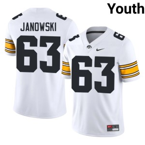 White Youth College Football Iowa Hawkeyes Josh Janowski #63 Official Jerseys 871022-985