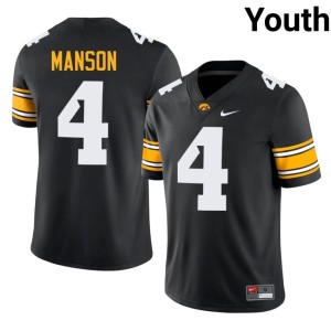 Black Julian Manson 2026-27 #4 Hawks Youth College Football Jersey 730155-352