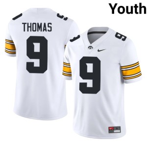 White #9 IOWA Hawkeyes Kasen Thomas High School Youth College Football Jersey 553511-972