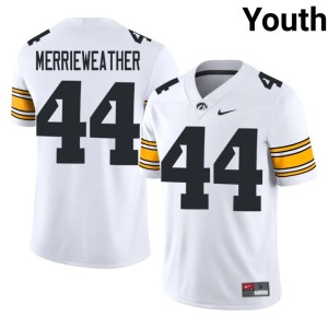 White IOWA NCAA Youth #44 College Football Kenneth Merrieweather Jerseys 990433-714