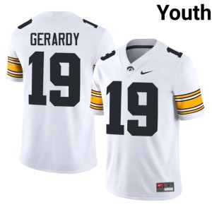 White 2026 Kyler Gerardy Youth Hawkeyes #19 College Football Jerseys 235026-572