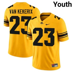 Gold College Football #23 Hawks Landyn Van Kekerix Alumni Youth Jerseys 105850-869