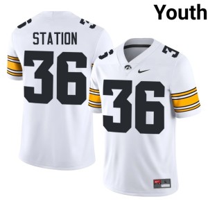 White #36 NCAA Youth Larry Station UIowa College Football Jersey 989174-440