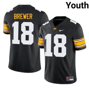 Black U of I College Football Luke Brewer Game #18 Youth Jersey 475540-484