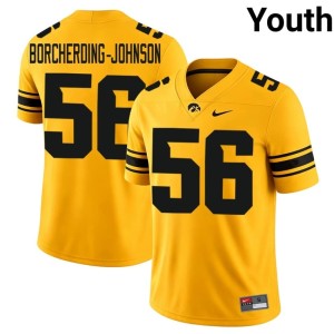 Gold #56 Maddux Borcherding-Johnson Iowa High School College Football Youth Jerseys 647808-137