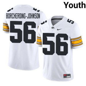 White Maddux Borcherding-Johnson University of Iowa 2026-27 Youth College Football #56 Jerseys 134037-620
