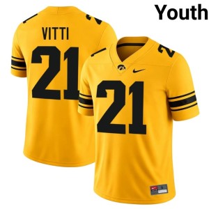 Gold Marcello Vitti Youth #21 College Football Alumni Hawkeyes Jerseys 531061-280