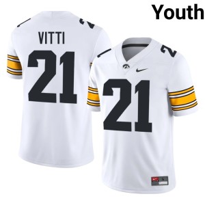 White Hawkeyes Embroidery College Football Youth Marcello Vitti #21 Jersey 582333-431