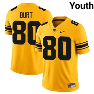 Gold #80 College Football Michael Burt UIowa Stitched Youth Jerseys 913082-827
