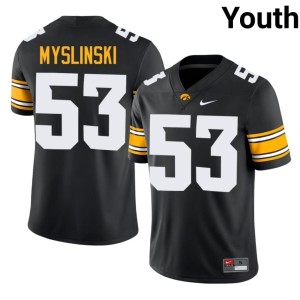 Black Michael Myslinski Youth #53 College Football University of Iowa Player Jerseys 241711-938