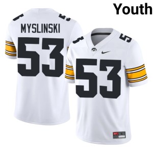 White College Football Youth #53 Replica Michael Myslinski Hawkeyes Jersey 169850-743