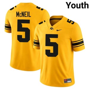 Gold NCAA Youth College Football #5 Nathan McNeil IOWA Hawkeyes Jerseys 659389-741