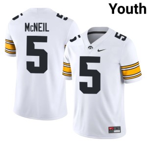 White Nathan McNeil #5 IOWA Hawkeyes Official College Football Youth Jerseys 285733-719