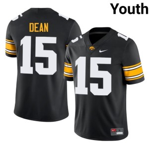 Black College Football #15 Youth Iowa Official O'Lontae Dean Jersey 712045-572