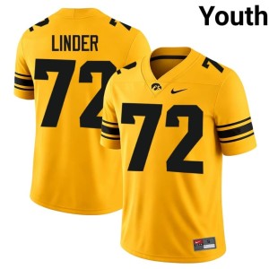 Gold Owen Linder #72 Iowa Hawkeyes College Football Replica Youth Jersey 750732-596
