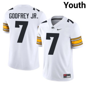 White IOWA Hawkeyes Rashad Godfrey Jr. Youth #7 High School College Football Jerseys 952170-831