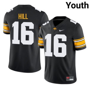 Black Youth Replica Hawkeyes Ronnie Hill College Football #16 Jerseys 454559-637